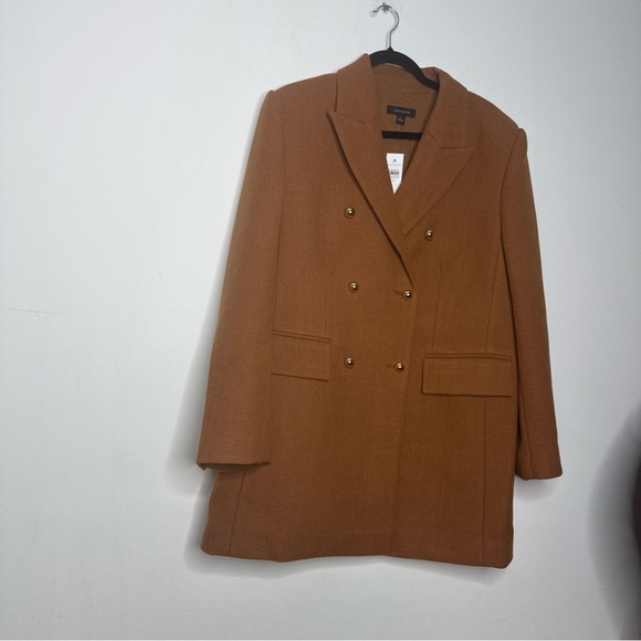 Women's Double-Breasted Brown Coat - Picture 2 of 7